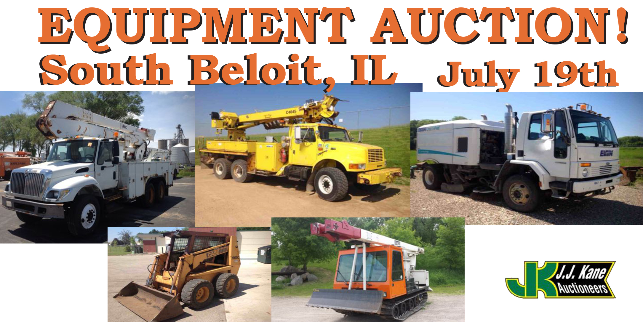 Large Public Auction, South Beloit, IL, July 19, 2014 Over 400 Items Such As Bucket Trucks