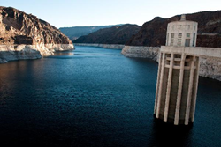 Photo taken of Lake Mead from Hoover Dam on the morning of March 8, 2014 at a water elevation of 1106 feet.
