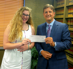 Joye Law Firm Scholarship Recipient Lauren Blew and Atty. Ken Harrell