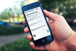Vocoli's digital suggestion box and innovation management platform on a smartphone.