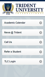 Trident's mobile app welcome screen