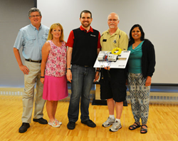 College of Charleston’s Michael and Susan Flynn, Balluff’s Will Healy III, and Purdue University’s Brad and Alka Harriger posing together at the 2014 TECHFIT workshop at Purdue University in Indiana.