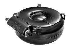 Worthington's new doughnut-shaped, or “toroidal,” propane autogas fuel tank fits in the spare-tire space of a car or pickup truck, and will be available to order in mid-August.