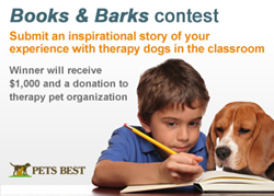 Pets Best announces Books & Barks contest, showcasing the positive impact of therapy pets in the classroom.