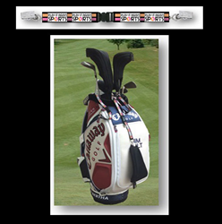 The branded tethers protect from loss of headcovers and communicate store branding impressions