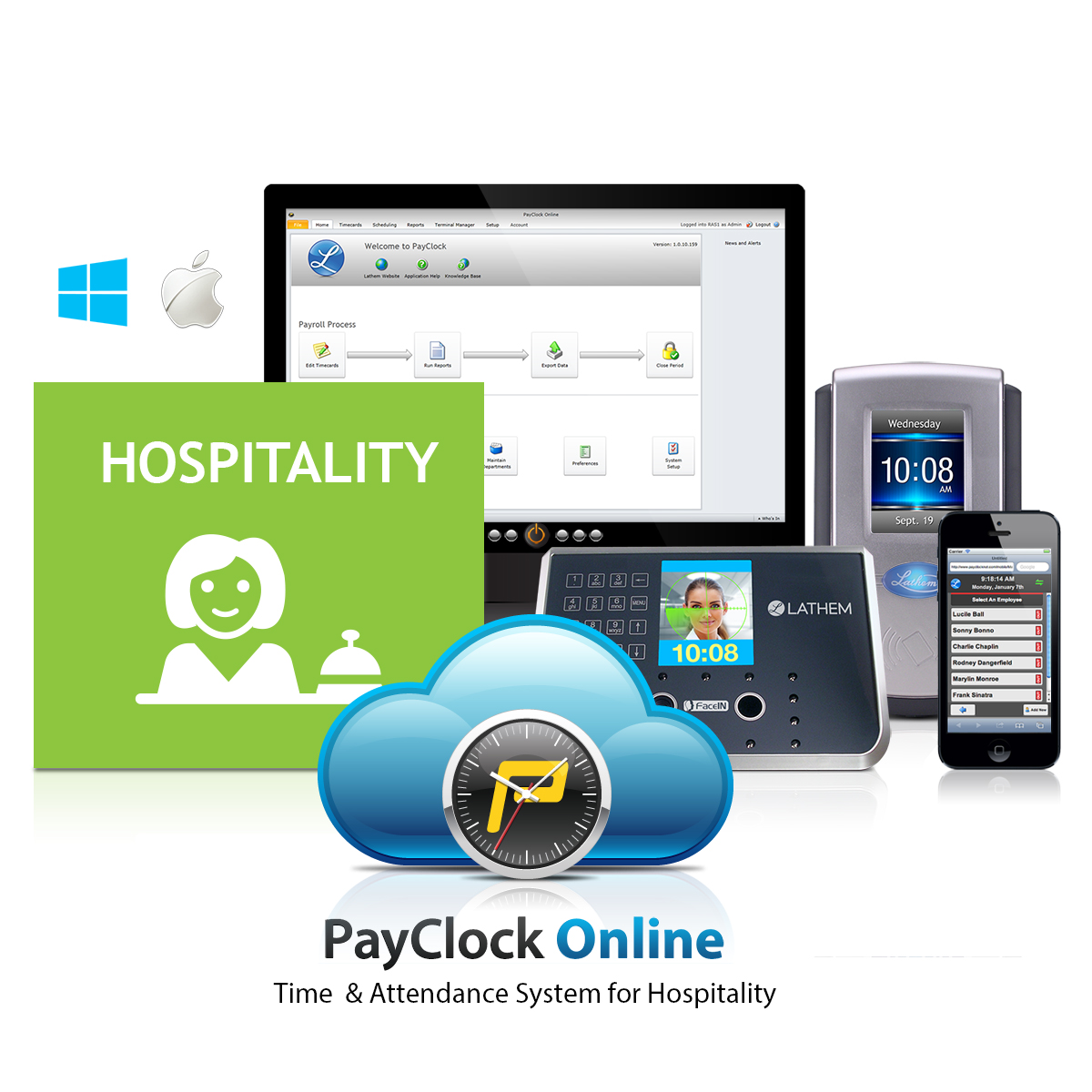 Hospitality Industry Chooses Lathem’s Cloudbased PayClock® Online to