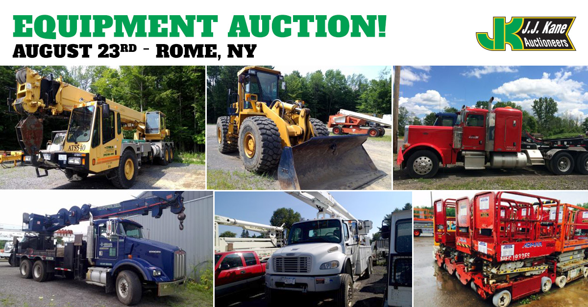 Large Public Auction, Rome, NY, August 23, 2014 Over 380 Items Such As Bucket Trucks, Forestry