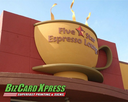 Coffee Mug Monument Sign- BizCard Xpress