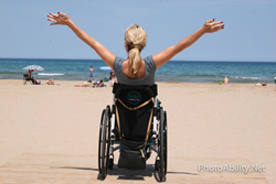 wheelchair user On the beach