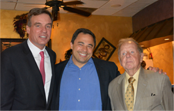 Senator Mark Warner, Manassas City Council Candidate Ken Elston, and Virginia State Senator Chuck Colgan