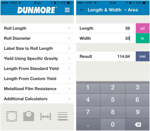 DUNMORE Announces New ‘RolltoRoll’ Conversion Calculator App for