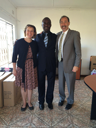 Left to Right in Photo: Kelley Jo Kesler, M.S., Dr. Saviour Chishimba, and Dr. Jeffrey Kesler