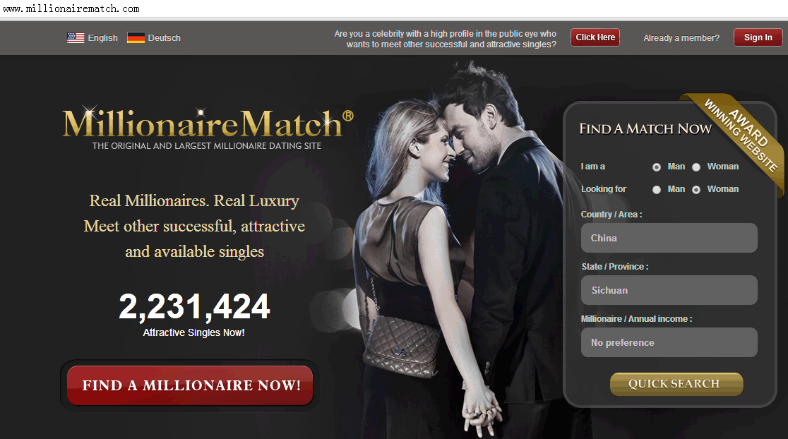 millionaire dating site in the
