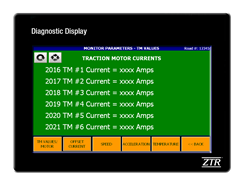 Example of ZTR Diagnostic Display Screen