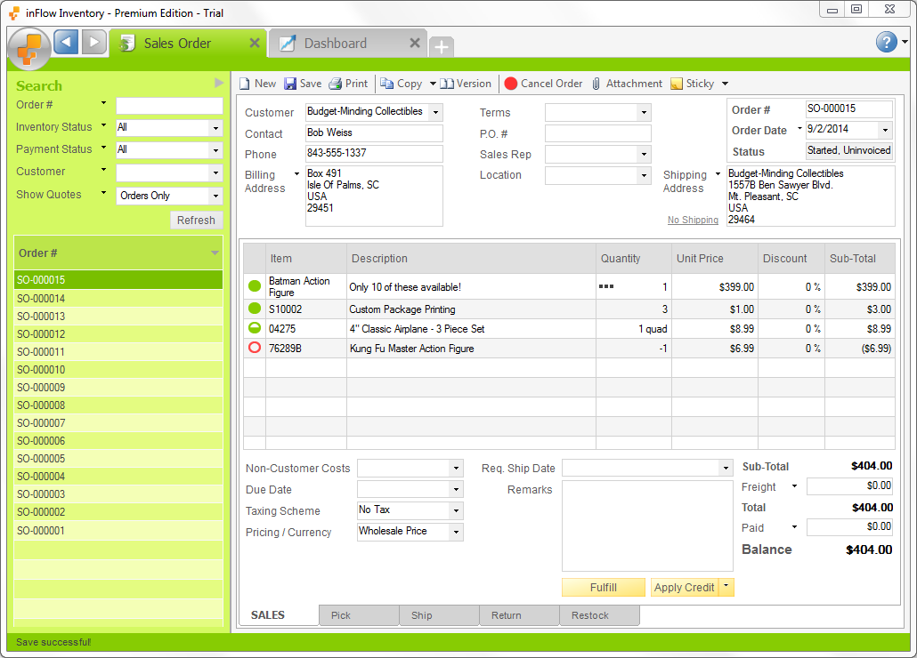 Small retail business inventory software