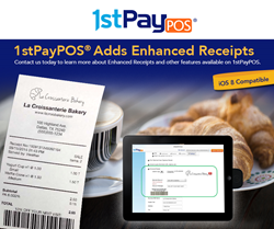 1stPayPOS now offers Enhanced Receipts with logo and discount options