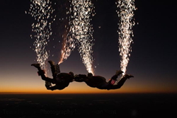 pyrotechnic skydive