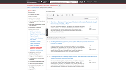 Step-by-step guidance on drafting employment policies regarding company property and electronic information