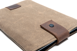 iPad Outback Slip Case—lightly padded, waxed canvas and leather