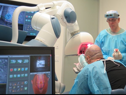 Dr. Robert M. Bernstein Performing Robotic Recipient Site Creation at Bernstein Medical