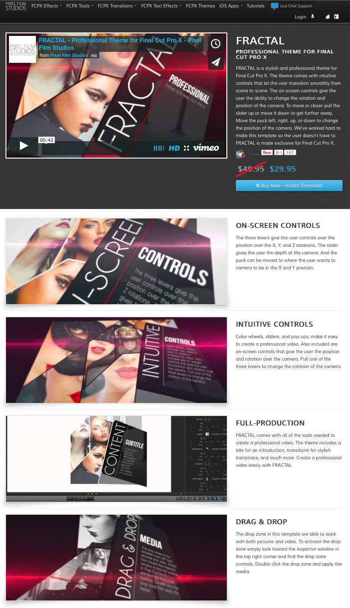 Today Pixel Film Studios Announced The Release Of The Fractal Template For Final Cut Pro X Template Cut Pro