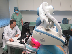Dr. Michael Wolfeld Performing Robotic Hair Transplant at Bernstein Medical Using ARTAS Robot