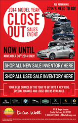 2014 Car Model Year Close Out Sale