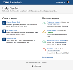 JIRA Service Desk Help Center