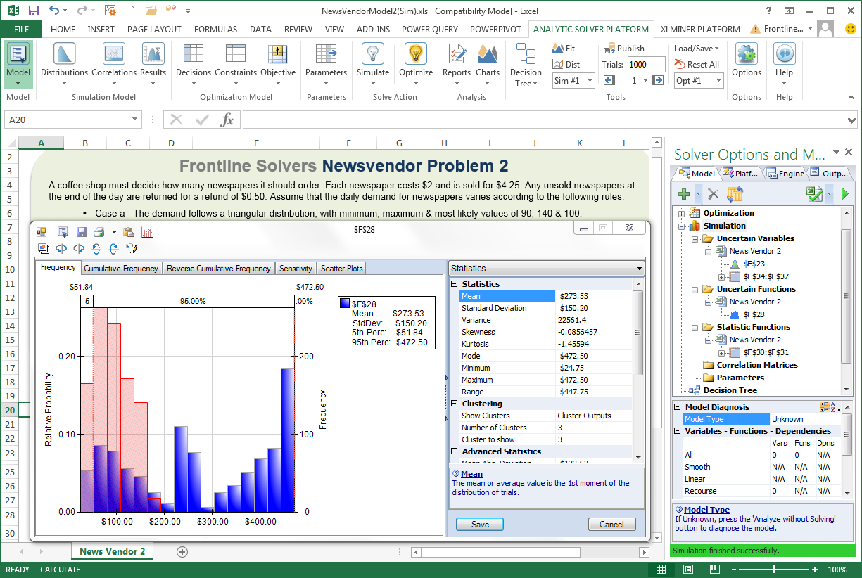 solver analytic solver platform tab