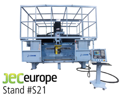 DMS 5 Axis Enclosed Overhead Gantry CNC Router for Live Demos at JEC Europe 2015 Composites Show