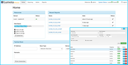 Lumeta IPsonar 6.1 Home Page and Scan Scheduler