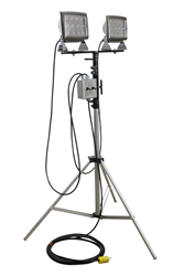 LED Flood Lights Mounted to a 3' to 10' Telescoping Tripod