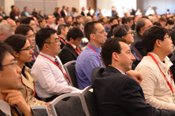 A rapt audience listens to a plenary speaker during a session at SPIE 2014 Advanced Lithography.