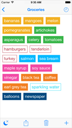 Idealist Grocery List Screenshot