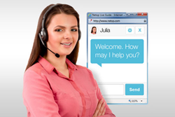 Call Center Agent Helps Customers with Live Chat
