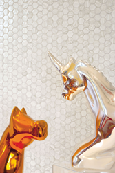 Hexagonal Mosaic Tile in white by Granite Transformations