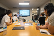 HNTB Corporation guest lecturers address students in airport planning...