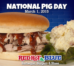 National Pig Day Celebration at Red Hot & Blue Restaurants