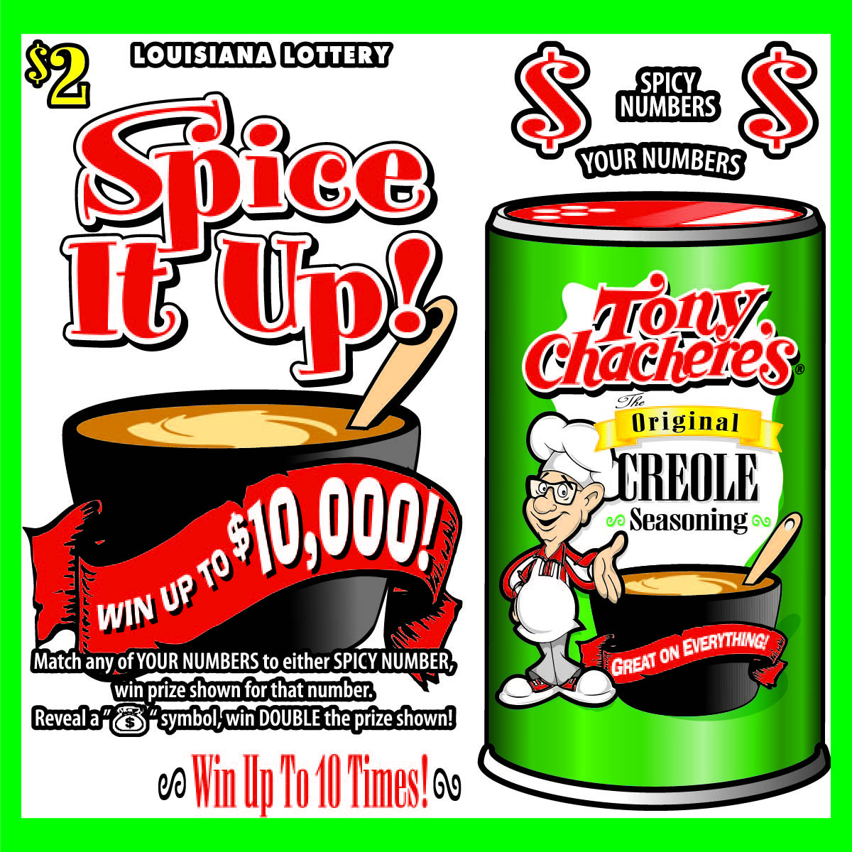 Louisiana Lottery Partners with Tony Chachere’s Creole Foods – Launches a Spicy New Scratch-Off Game