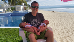 CARE Parent Lucas Krecek with Adorable Twins