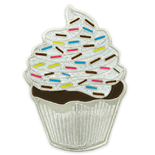 Stock cupcake lapel pin