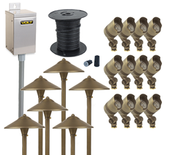 LED landscape lighting kits from VOLT® Lighting including LED Spotlights and LED Path Lights