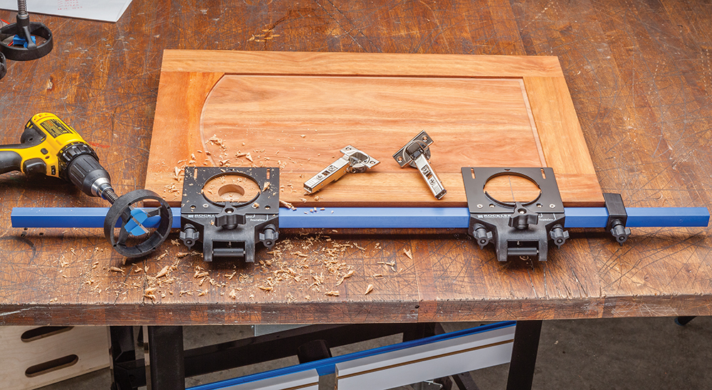 Neoteck 35mm Hinge Drilling Jig Woodworking Tool Drill Bits 1 Set Concealed Hinge Jig for Concealed Cabinet Door Hinges 