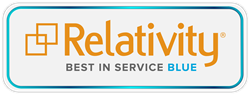 kCura Relativity Blue-level Best in Service logo
