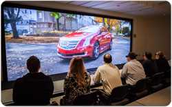 GM's 240-sq-ft powerwall using Christie projectors for 2D and 3D viewing