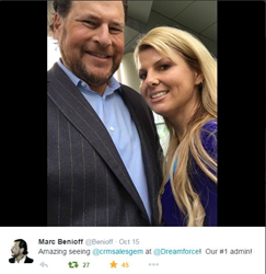 Jennifer Wobser and Marc Benioff at Dreamforce '14