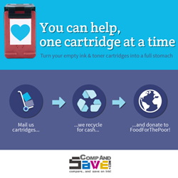 CompAndSave printer cartridge recycling program for Food For The Poor
