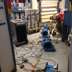 Driers deployed in the San Diego Marriott Marquis basement