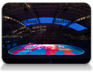 The total brightness of the projected image by 160 Christie Roadster Series projectors exceeded 3,200,000 lumens, creating a new world record