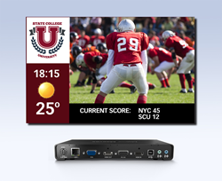 Matrox Maevex H.264 encoders have been validated by Scala to stream live content over IP to Scala digital signage players.